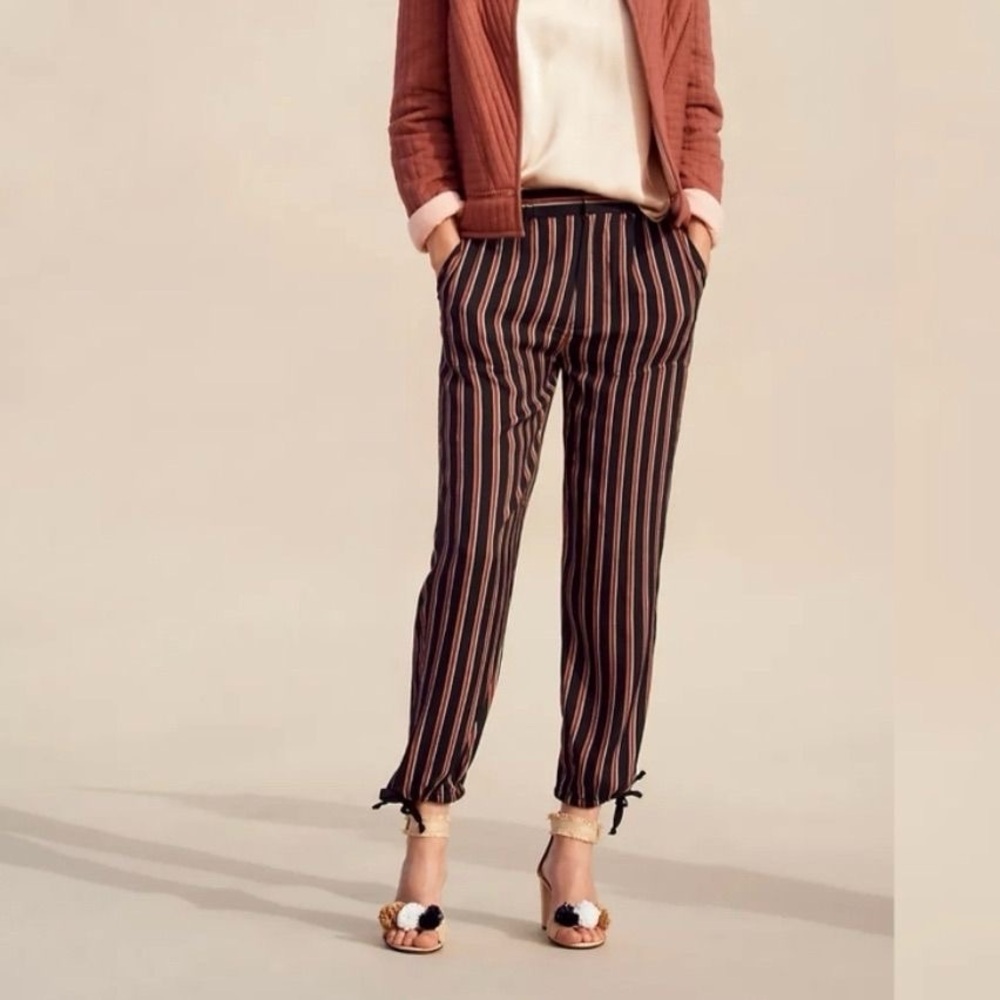 Anthropologie Striped Viscose Pants Sz. Small